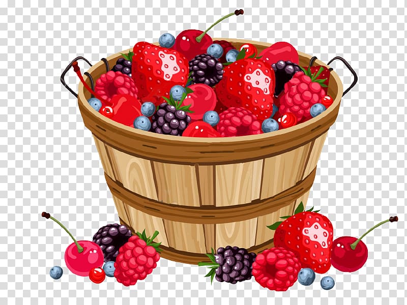 Strawberry Raspberry Basket, strawberry transparent background PNG clipart