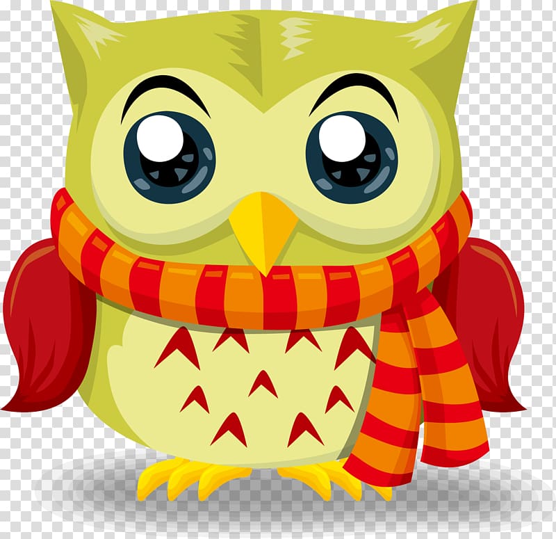 True owl New Year Christmas ornament Scrapbooking, Yellow cartoon Owl transparent background PNG clipart