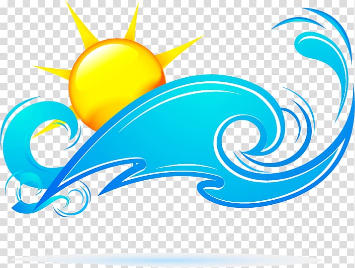 sun , Beach Coast Illustration, Blue summer transparent background PNG clipart