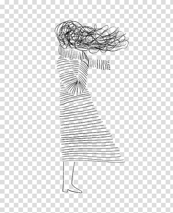 Drawing Line art Painting, Creative Line Woman transparent background PNG clipart