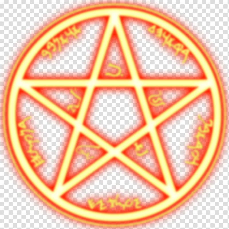 yellow pentagram star, Pentagram Symbol Wicca Pentacle, magic transparent background PNG clipart
