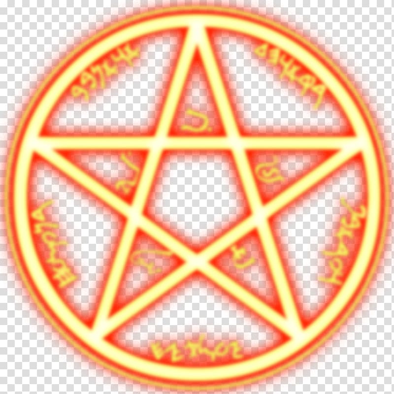 Yellow pentagram star, Pentagram Symbol Wicca Pentacle, magic