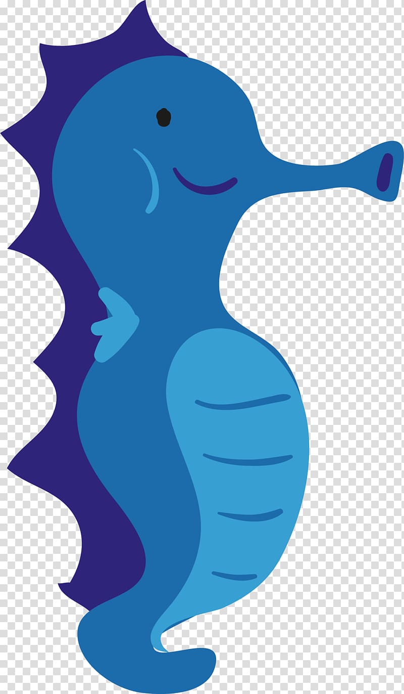 Seahorse Cartoon , Blue cartoon Seahorse transparent background PNG clipart