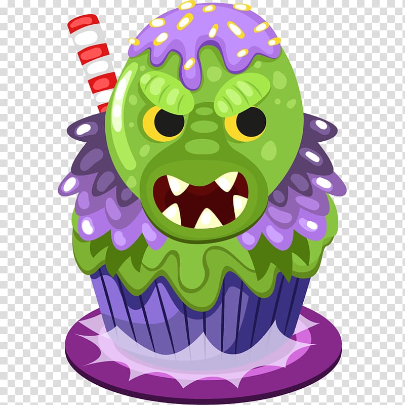 cartoon hand-painted halloween zombie cake transparent background PNG clipart