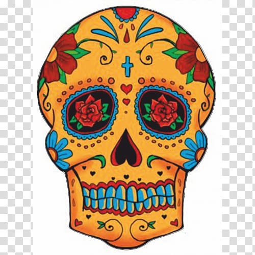 La Calavera Catrina Day of the Dead Skull Mexican cuisine, skull transparent background PNG clipart