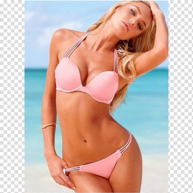 Victoria's Secret Bikini Swimsuit Halterneck Top, woman transparent background PNG clipart