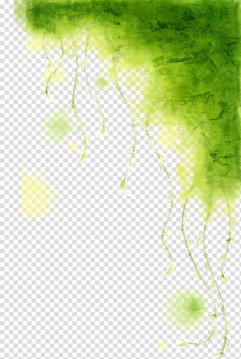 Vine Watercolor painting Green, Green Dream Shading transparent background PNG clipart