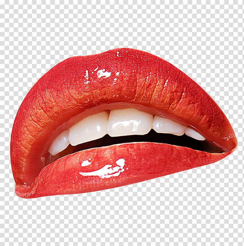 Lip balm Red Lip gloss Lipstick, Cartoon lips lips material transparent background PNG clipart