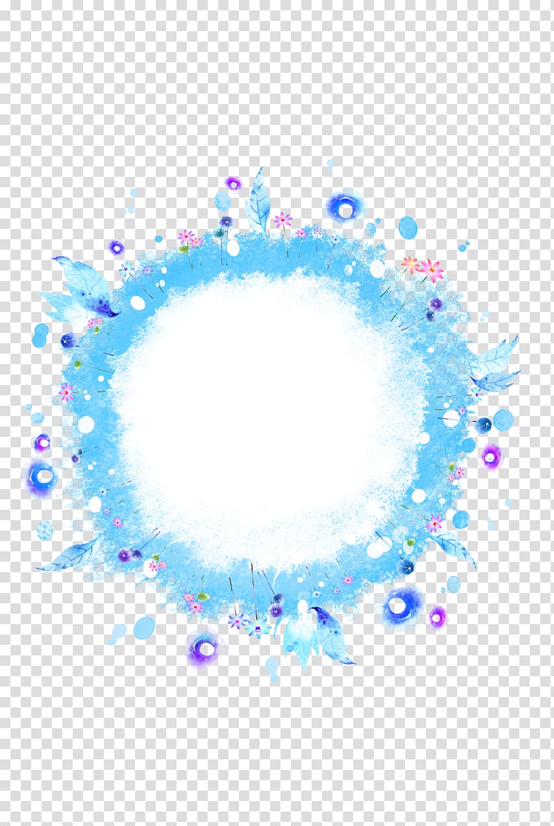 Watercolor painting Blue, Fantasy blue circle transparent background PNG clipart