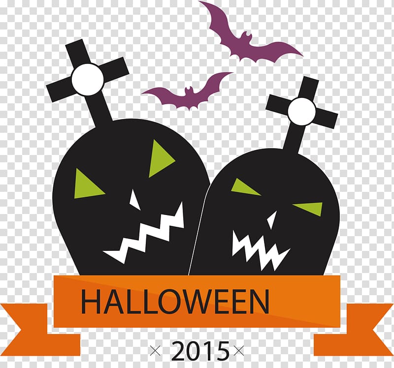 Halloween Jack-o\'-lantern , Bats and tombstones transparent background PNG clipart