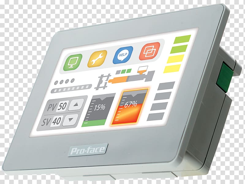 User interface Pro-Face America, Inc. Touchscreen Display device Programmable Logic Controllers, proface hmi transparent background PNG clipart