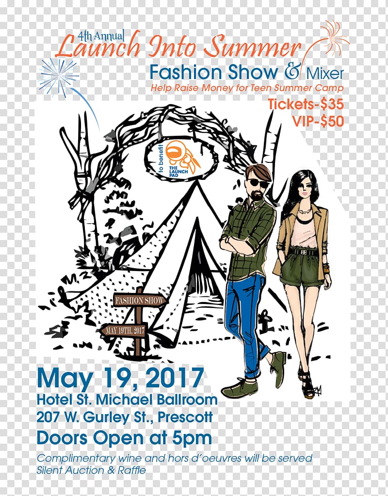Teen Summer Camp Fashion show Poster Illustration, Fashion Festival Flyer transparent background PNG clipart