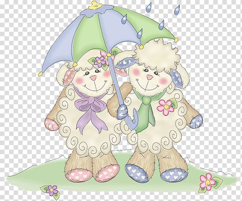 Sheeps Head Easter Drawing Christmas , Two umbrella sheep transparent background PNG clipart