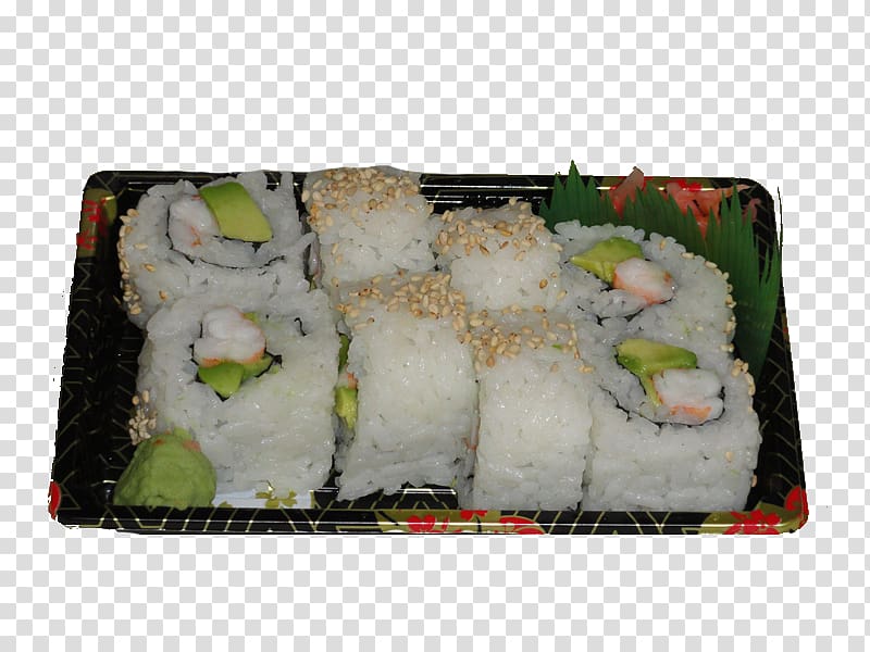 California roll Bento Gimbap Ekiben Sushi, prawn roll transparent background PNG clipart