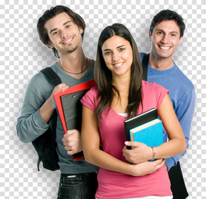 smiling woman carrying books standing between two smiling men, ACT Student Institute School Education, a group of students transparent background PNG clipart