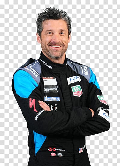 smiling man posing for with blue background, Patrick Dempsey Fia transparent background PNG clipart