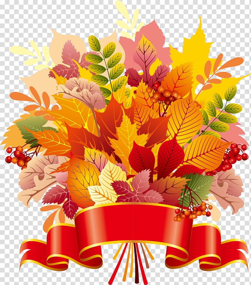Autumn leaf color Autumn leaf color, Autumn bouquet bright decoration transparent background PNG clipart