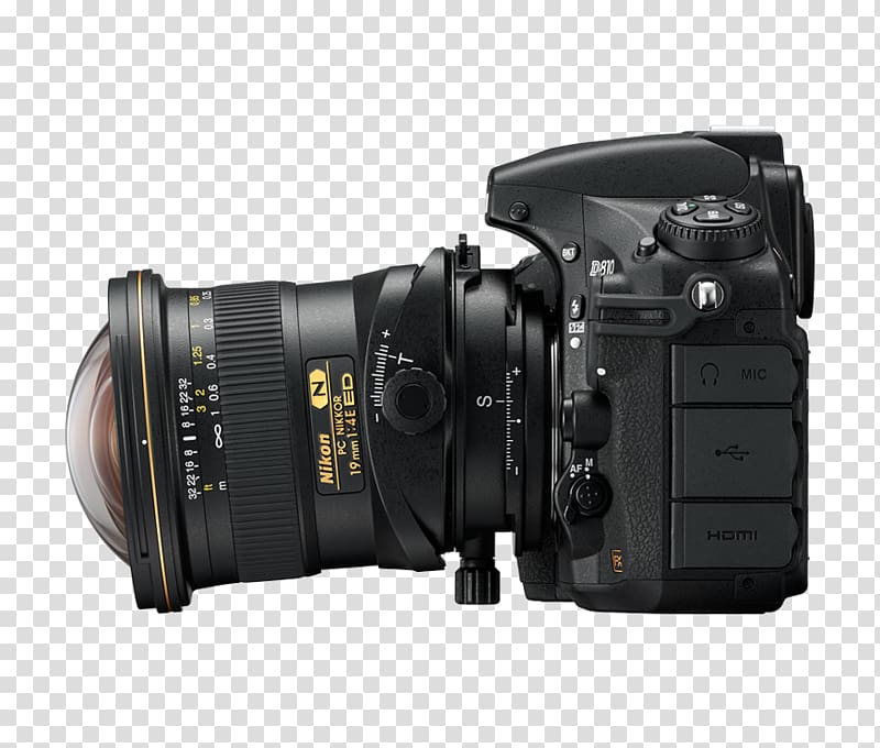 Camera lens Nikkor Perspective control lens Tilt–shift Nikon, camera lens transparent background PNG clipart