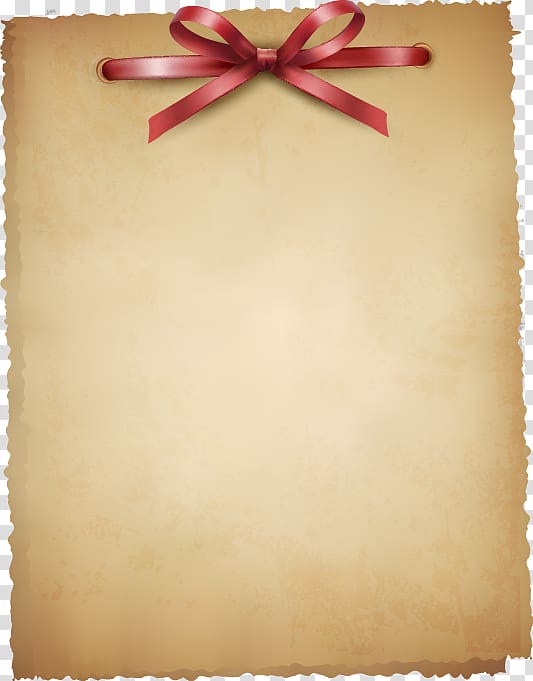 Kraft paper , Simple red bow stationery design transparent background PNG clipart
