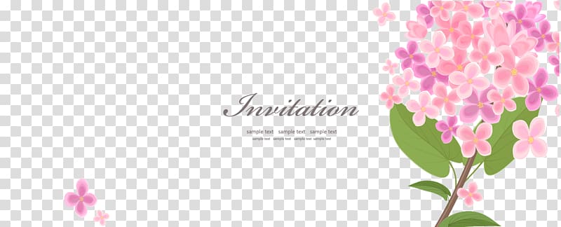 Wedding invitation Greeting card Flower Illustration, pink cherry tree material transparent background PNG clipart