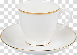 White Porcelain Teacup and Saucer transparent background PNG clipart thumbnail