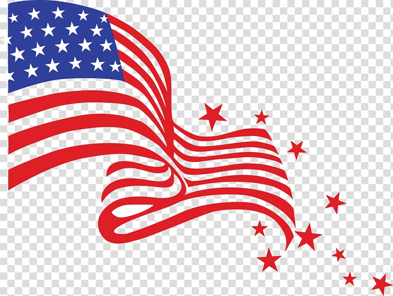 s-shaped american flag fluttering transparent background PNG clipart