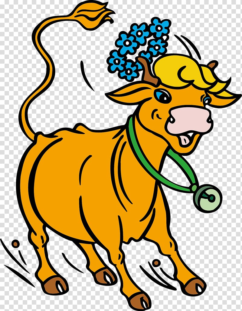 Cartoon Cattle Chinese zodiac, Cow transparent background PNG clipart ...