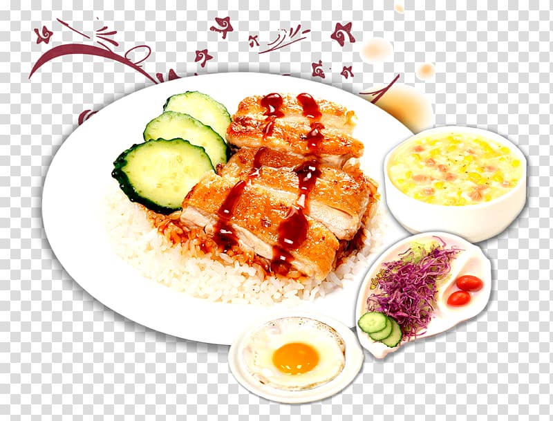 Hainanese chicken rice Roast chicken Chinese cuisine Barbecue Poster, Chicken rice transparent background PNG clipart