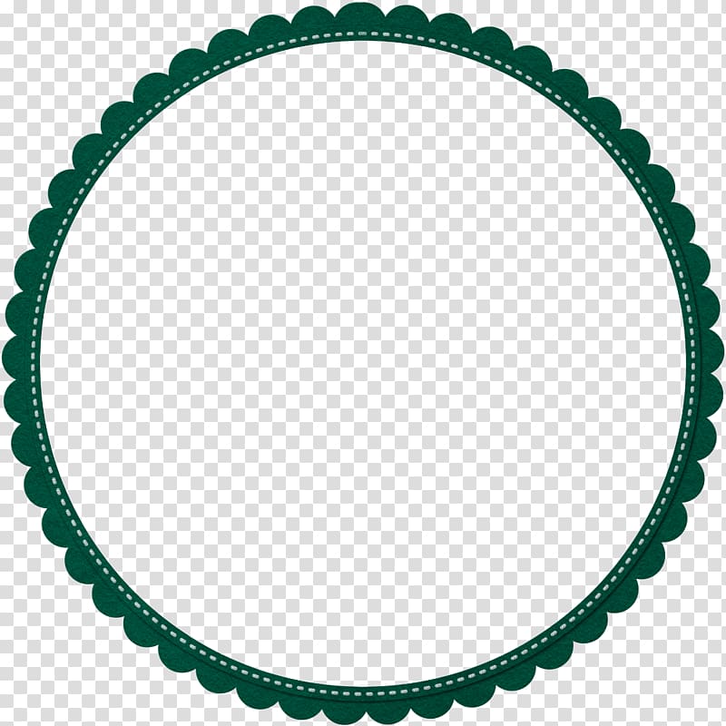 green simple lace circle border texture transparent background PNG clipart