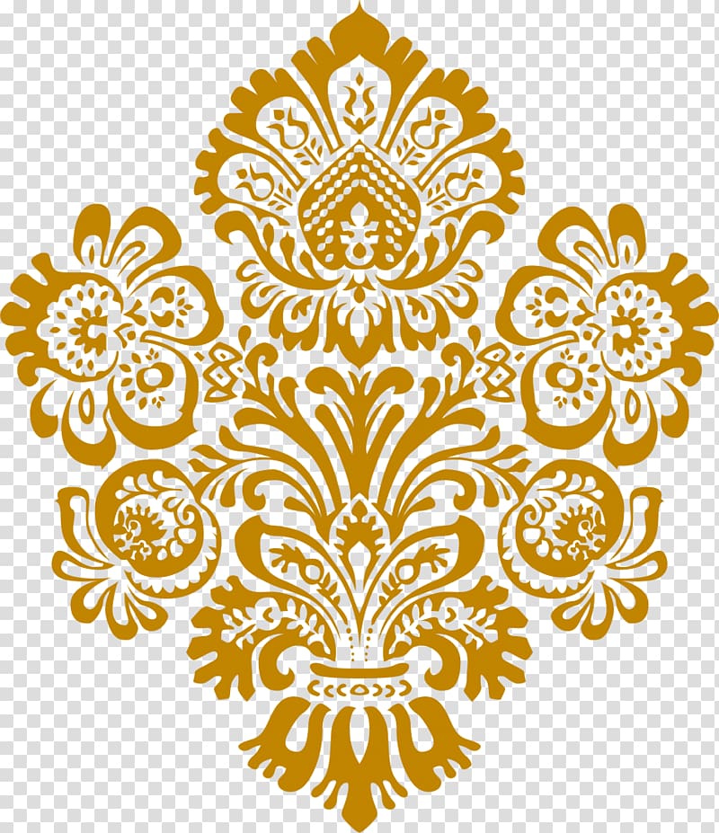 Gold Floral Graphic Damask Gold Gold Flower Transparent Background