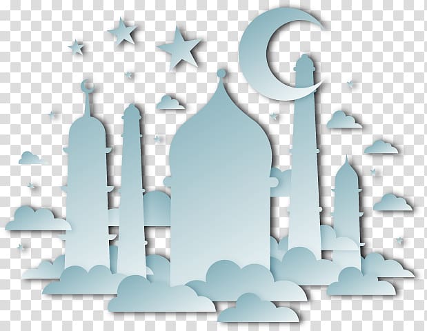 stars and moon illustration, , Cloud Islamic architecture transparent background PNG clipart