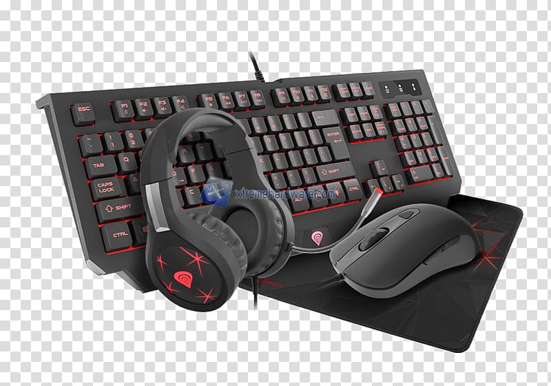 GAMING Keyboard Mouse Headphones Mousepad COMBO SET 4IN1 GENESIS COBALT 300 Computer keyboard Computer mouse NATEC NFU-0938, Computer Mouse transparent background PNG clipart