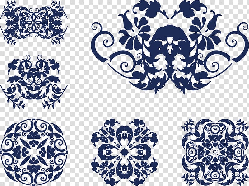 mandala artwork, Visual arts Scroll Decorative arts, Blue and white color vintage lace transparent background PNG clipart