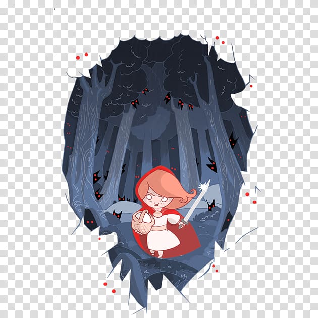 Little Red Riding Hood T-shirt Big Bad Wolf Artist Film, dark little red riding hood transparent background PNG clipart