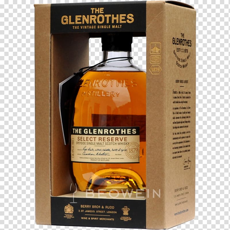 Single malt whisky Whiskey Scotch whisky Speyside single malt The Glenrothes distillery, select transparent background PNG clipart