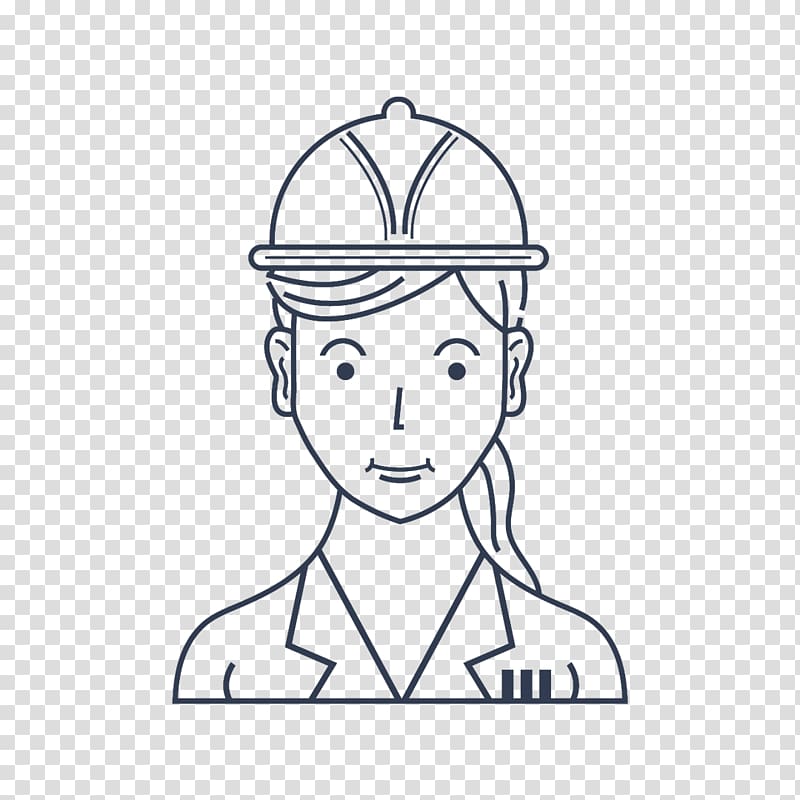 /m/02csf Drawing Cartoon Line art, civil engineer hat transparent background PNG clipart