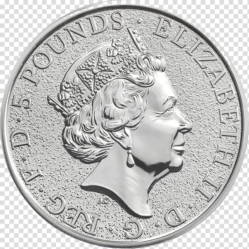 Royal Mint Britannia Bullion coin Silver coin, silver coin transparent background PNG clipart
