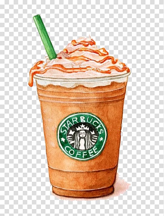 Starbucks Coffee illustration, Ice cream Watercolor painting Starbucks, Watercolor ice cream transparent background PNG clipart