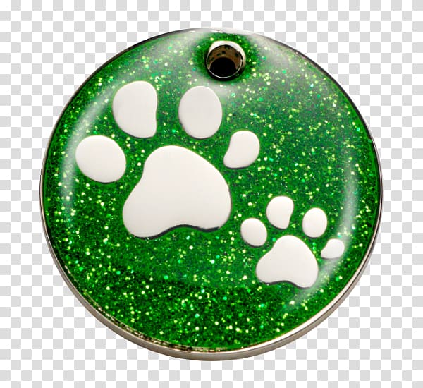 Dog collar Pet tag Cat Paw, green tag transparent background PNG clipart