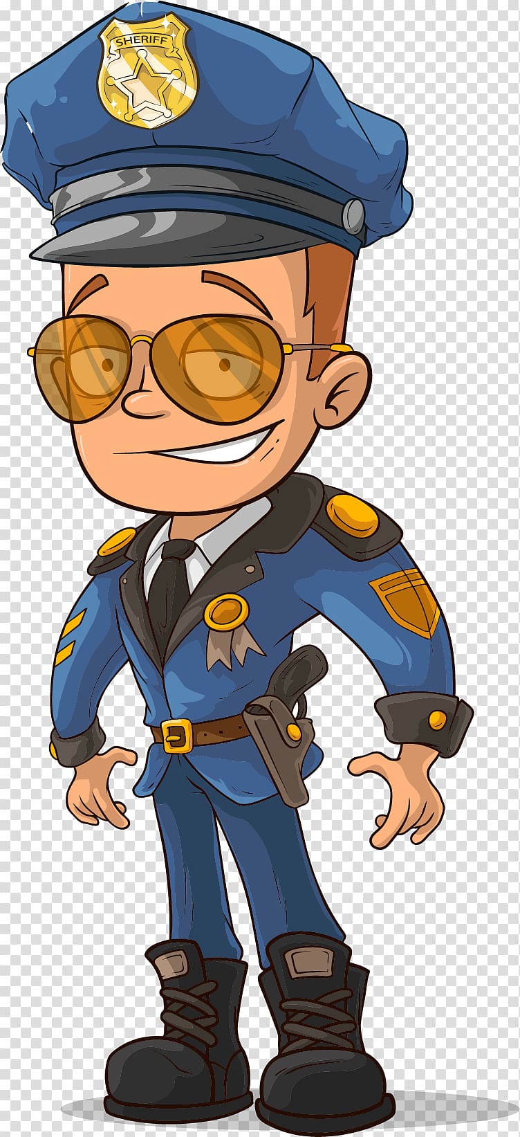 Cartoon illustration Illustration, Hand-painted police transparent background PNG clipart