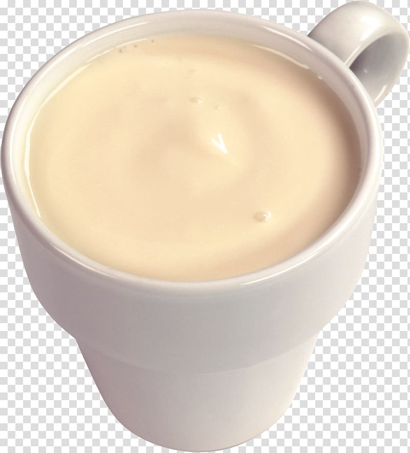 white ceramic mug with white liquid , Milk Coffee Tea Cream Custard, Cappuccino Cup transparent background PNG clipart