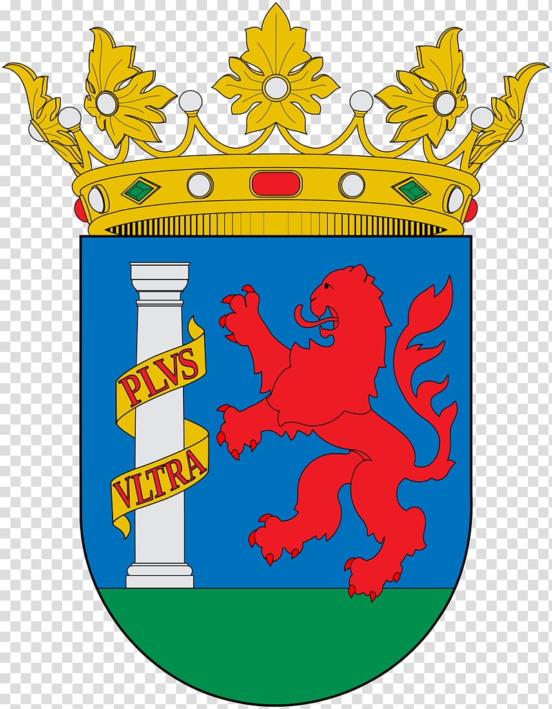 Coat of arms of Castile and León Badajoz Crown of Castile, blue ribbon transparent background PNG clipart