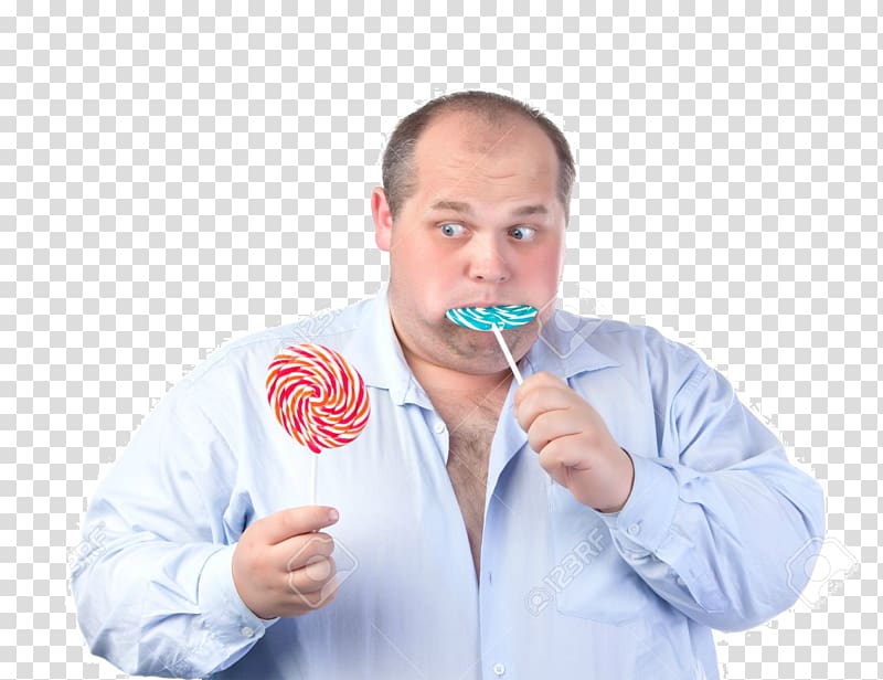Lollipop Eating Candy Fat, fat man transparent background PNG clipart