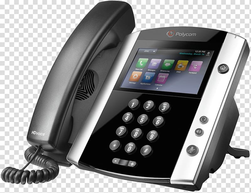 Polycom VoIP phone Telephone Skype for Business Voice over IP, phone transparent background PNG clipart