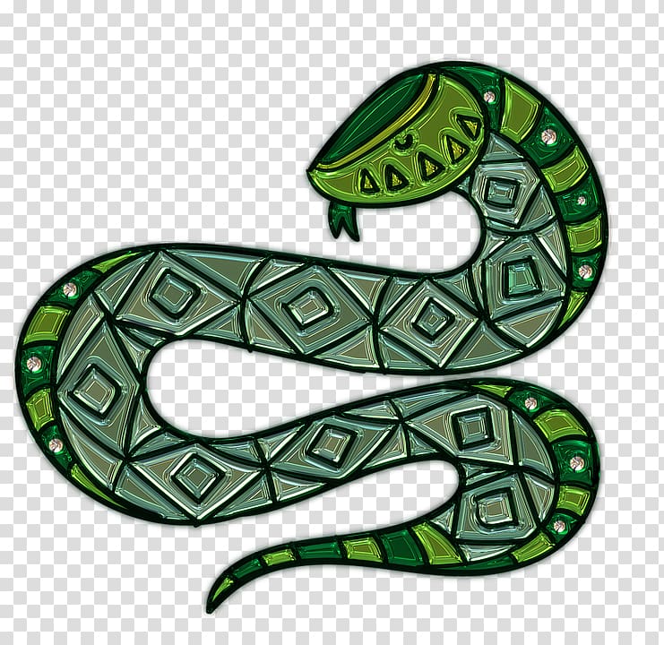 Smooth green snake Reptile, Metal snake stickers transparent background PNG clipart
