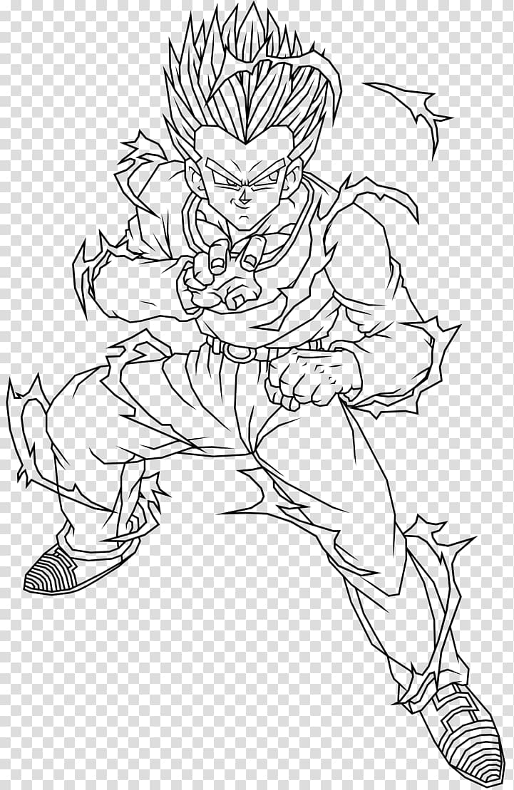 Trunks Gohan Gotenks Goku, drawing hit color transparent background PNG clipart