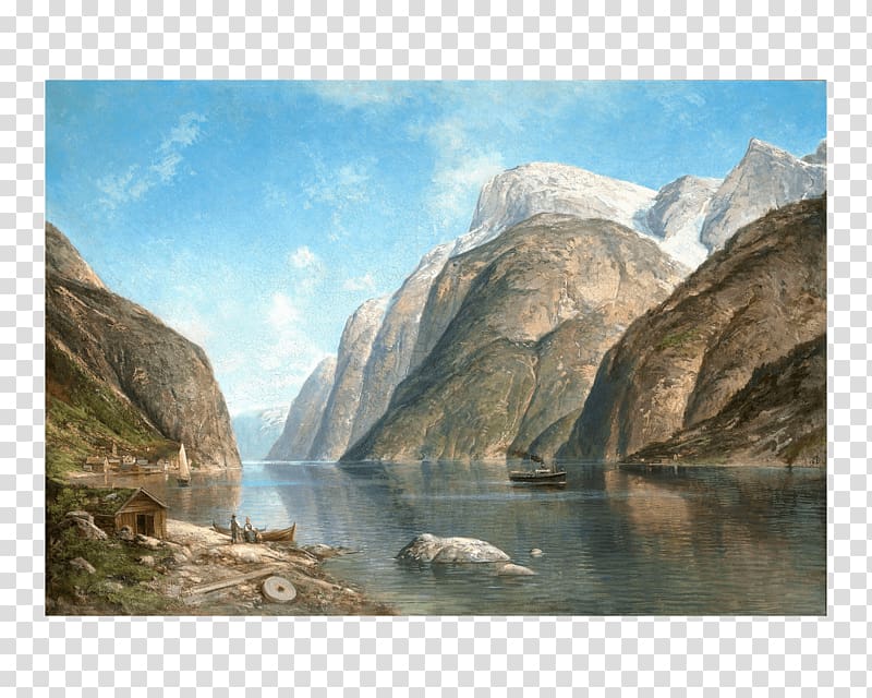 View of a Fjord Norwegian Fjord Landscape Painter Landscape painting, painting transparent background PNG clipart