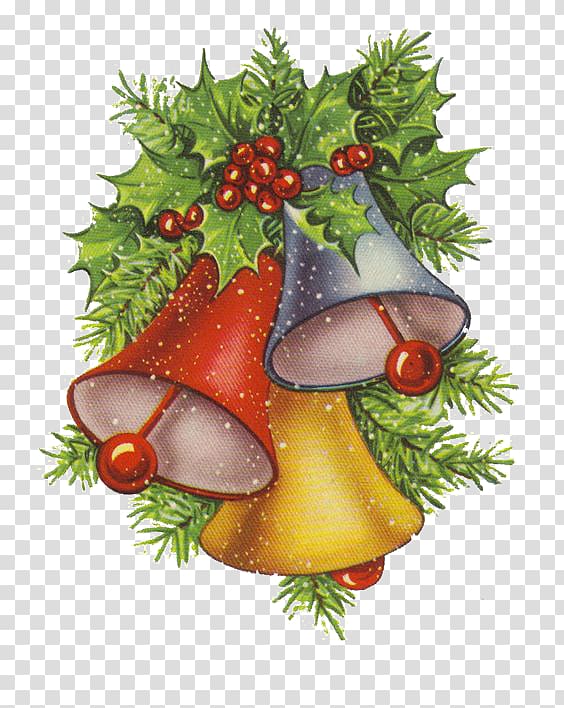 Christmas card Jingle bell , Vintage bells transparent background PNG clipart