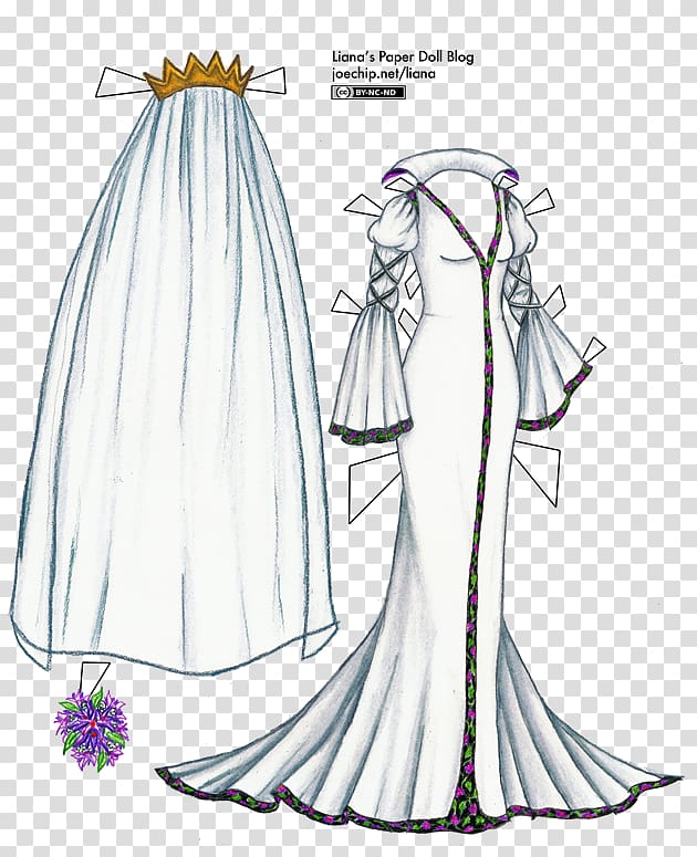 Wedding dress Clothing Kebaya Wedding dress, based line drawing transparent background PNG clipart