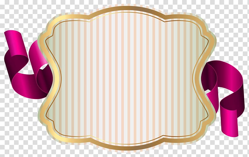 Label With Ribbon , Label with Ribbon , white and golf striped logo transparent background PNG clipart